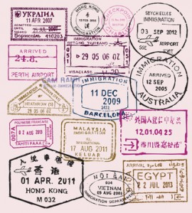 vector passport stamps